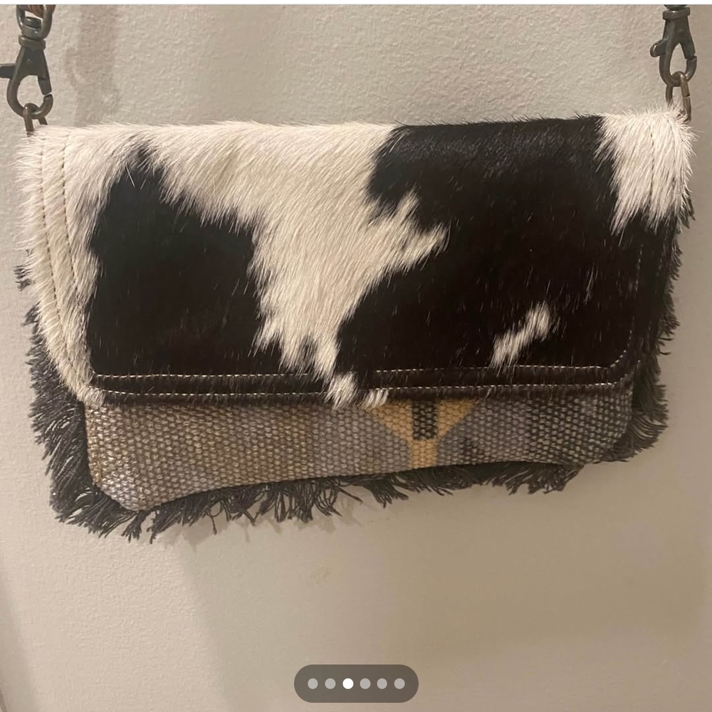 Cow Hair Myra Bag Women’s crossbody purse 10x7 in